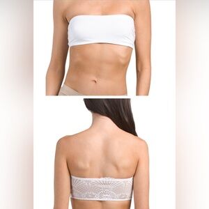 Commando White Strapless BUTTER AND LACE Bandeau bra top NEW NWT small XS